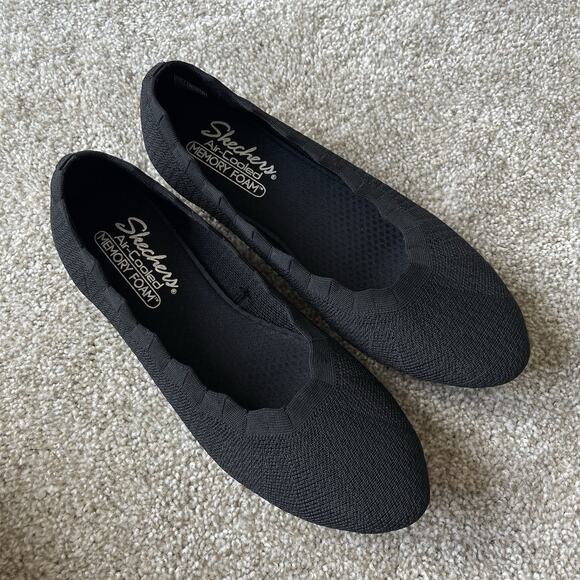 Skechers Ballet Flats Women 10 Shoes Slip On Stretch Knit Memory Foam Loafers - Picture 10 of 11